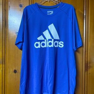 Adidas Blue and White Men's Shirt